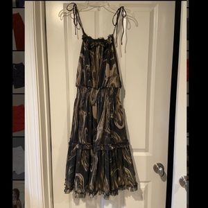 Banana republic brown tan and black midi dress